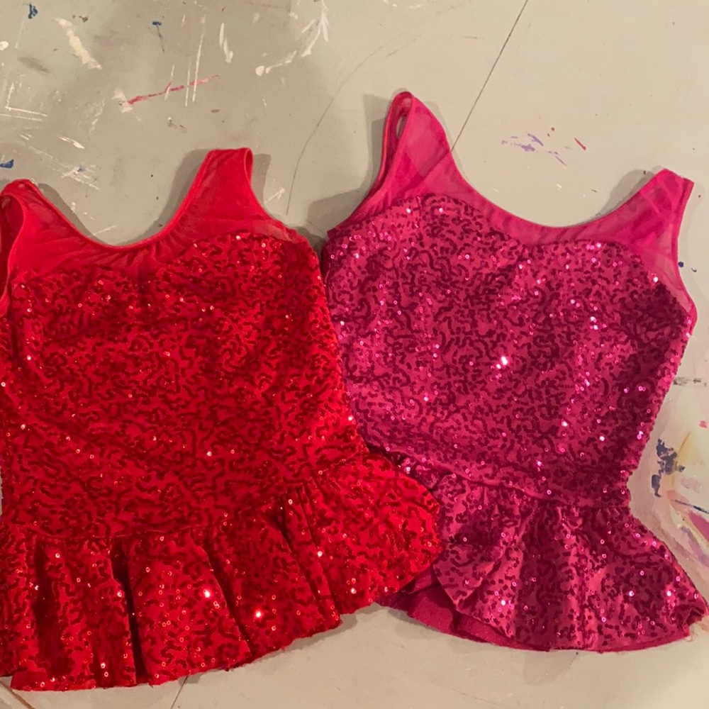 Red and pink sequin top bundle